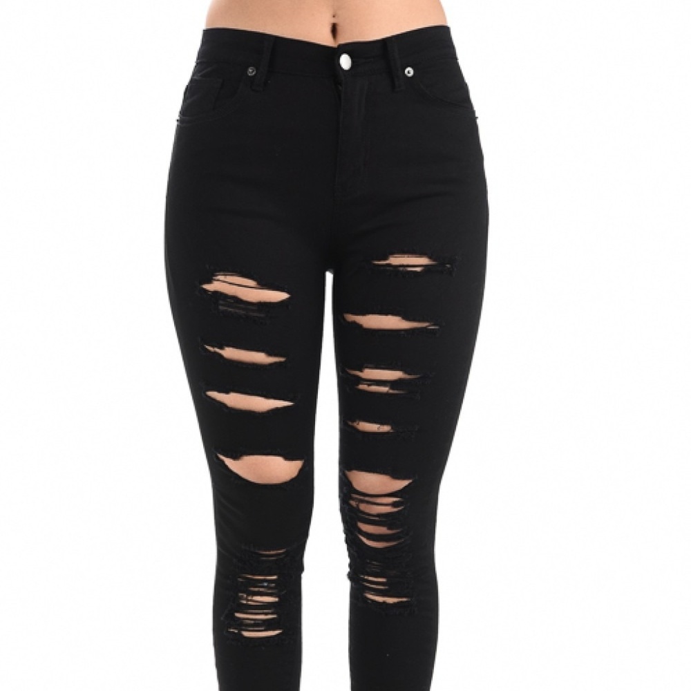Plus High Rise Distressed Stretch Skinny Jeggings